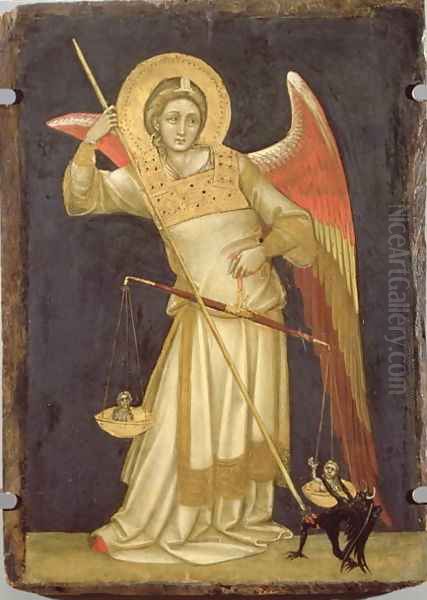 Angel Weighing a Soul Oil Painting by Ridolfo di Arpo Guariento