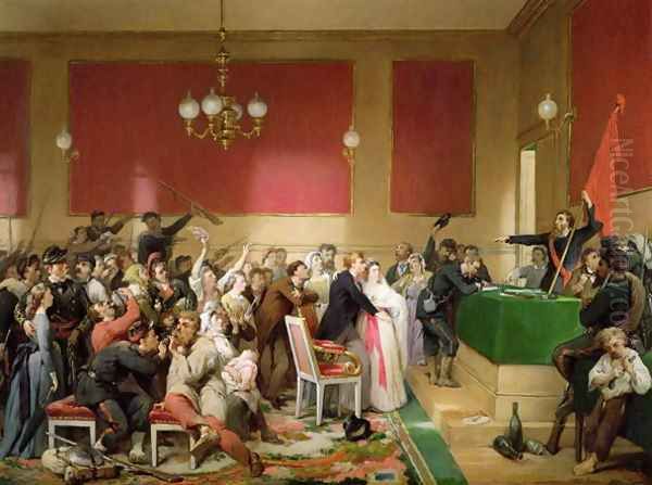 A Wedding under the Commune of Paris of 1871 Oil Painting by Paul-Felix Guerie