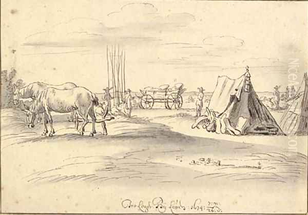 An encampment at Louvain Oil Painting by Josua de Grave