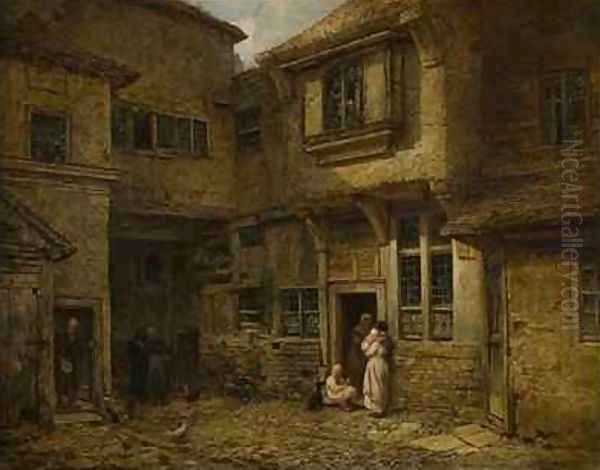 Old George Inn Salisbury Oil Painting by Edward Angelo Goodall