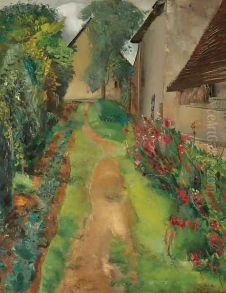 Garden Path Oil Painting by Boris Dmitrievich Grigoriev