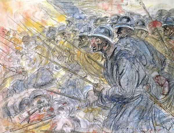 The Assault, Verdun Oil Painting by Charles de Groux