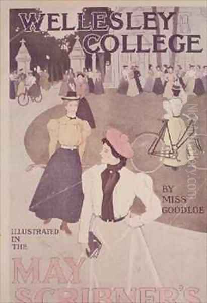 Wellesley College by Miss Goodloe cover illustration from the Scribners Magazine for May Oil Painting by Charles Allan Gilbert