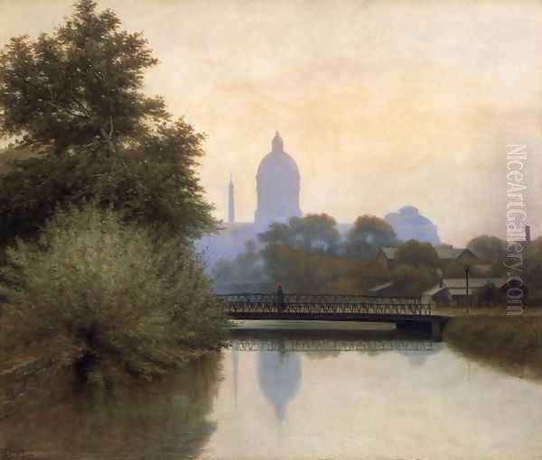 The Canal, Morning Effect, 1894 Oil Painting by Richard Buckner Gruelle