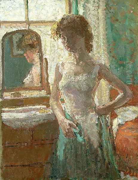 The Green Dress Oil Painting by Spencer Frederick Gore