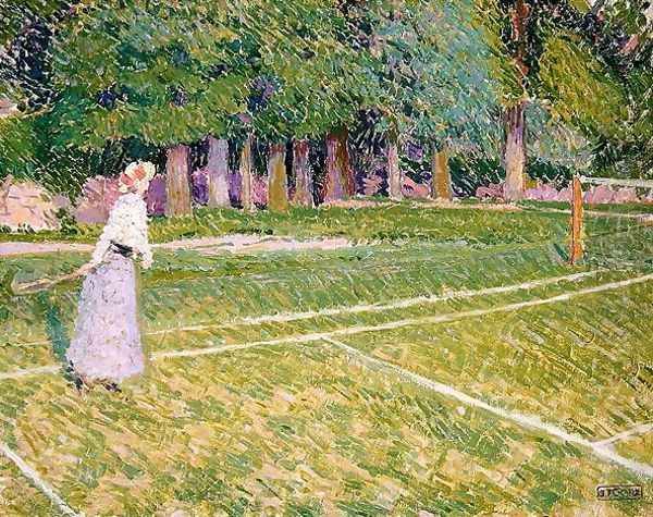 Tennis at Hertingfordbury Oil Painting by Spencer Frederick Gore