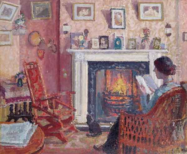 Interior 31 Mornington Crescent Oil Painting by Spencer Frederick Gore