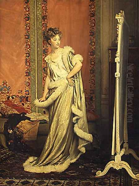 Before the Mirror 1873 Oil Painting by Pierre Paul Leon Glaize