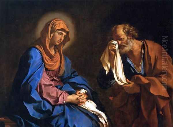 St Peter Weeping before the Virgin Oil Painting by Guercino