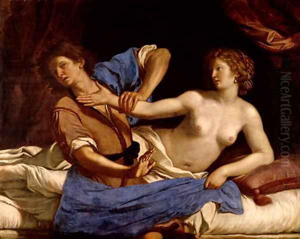 Joseph and the Wife of Potiphar 1649 Oil Painting by Guercino