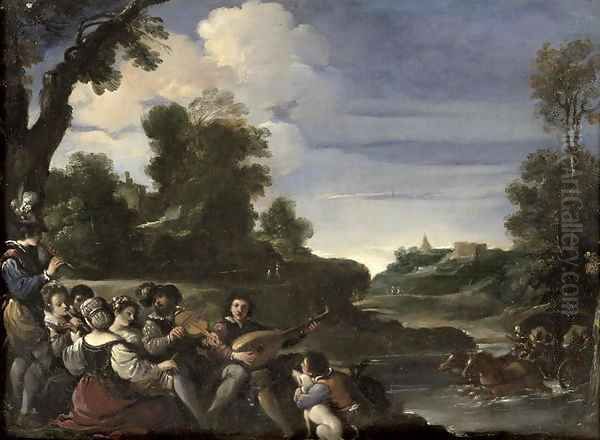 Concert Champetre 1617 Oil Painting by Guercino