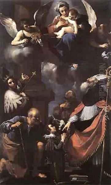 A Donor Oresented To The Virgin 1616 Oil Painting by Guercino