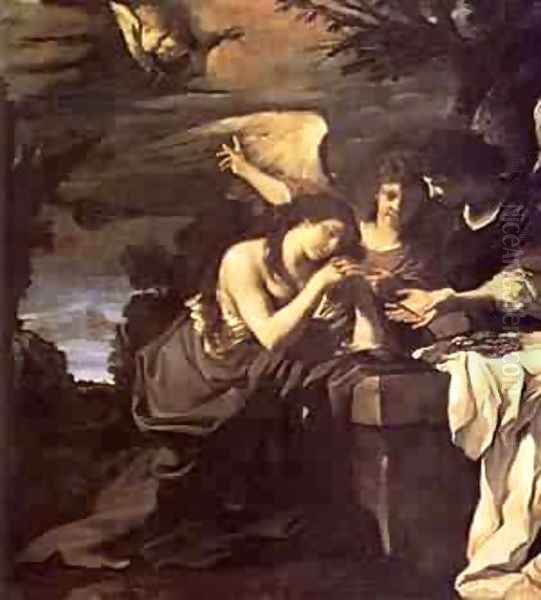 Magdalen And Two Angels 1622 Oil Painting by Guercino