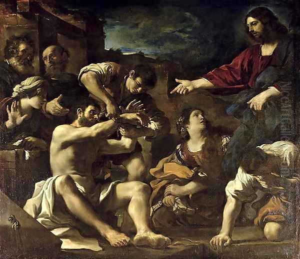 The Resurrection of Lazarus 1619 Oil Painting by Guercino