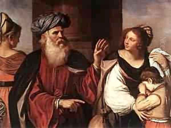 Abraham Casting Out Hagar And Ishmael 1657 Oil Painting by Guercino