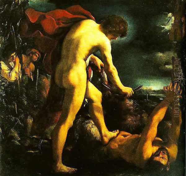 Apollo and Marsyas Oil Painting by Guercino