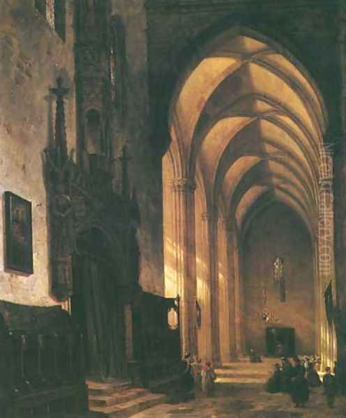 Interior of the Church Oil Painting by Aleksander Gryglewski