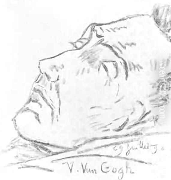 Portrait of Vincent Van Gogh 1853-90 on his deathbed Oil Painting by Paul (Paul Van Ryssel) Gachet