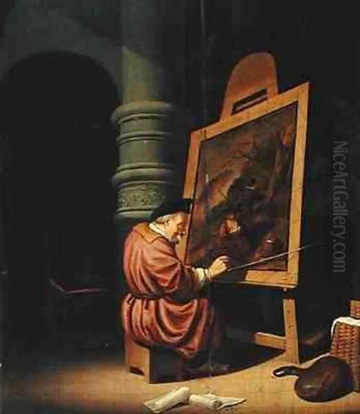 Interior of a Studio or A Painter in his Studio Oil Painting by Adriaen van Gaesbeeck