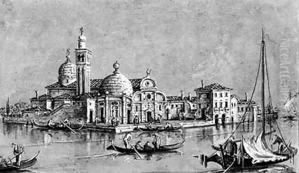 A view of the cemetery of San Michele, Venice Oil Painting by Giacomo Guardi