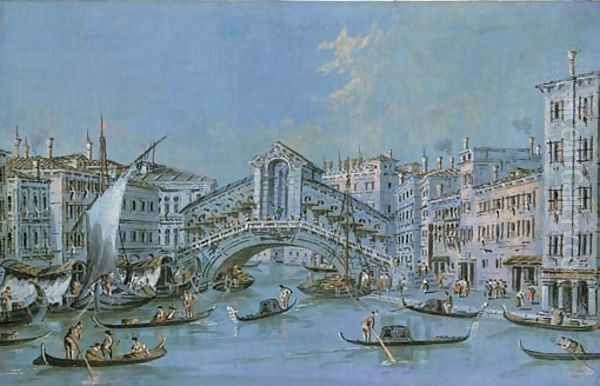 The Rialto Bridge, Venice Oil Painting by Giacomo Guardi