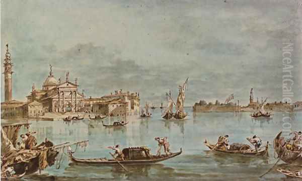 View of San Giorgio Maggiore, Venice Oil Painting by Giacomo Guardi