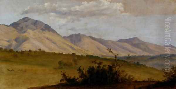 A View Of Monte Serone And Monte Ernici Oil Painting by Florian Grospietsch