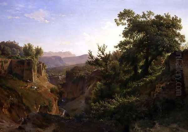 A Valley near Sorrento Oil Painting by Louis Gurlitt