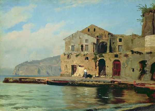 Beach House at Sorrento Oil Painting by Louis Gurlitt