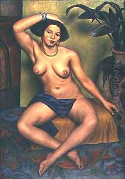 Seated Nude or Gypsy at her Toilet Oil Painting by Mark Gertler