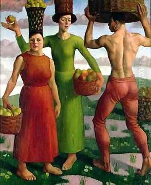 The Fruit Sorters Oil Painting by Mark Gertler