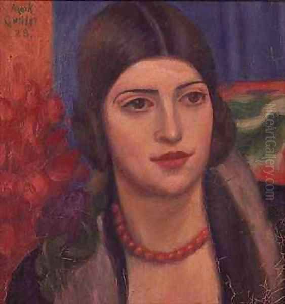 Portrait of a young woman Oil Painting by Mark Gertler