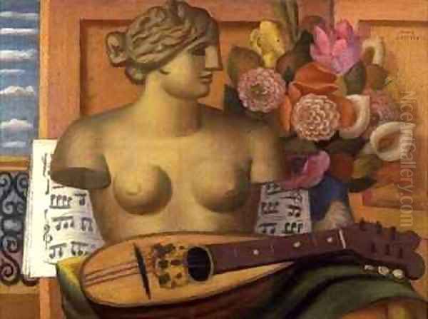 Homage to Roger Fry Oil Painting by Mark Gertler