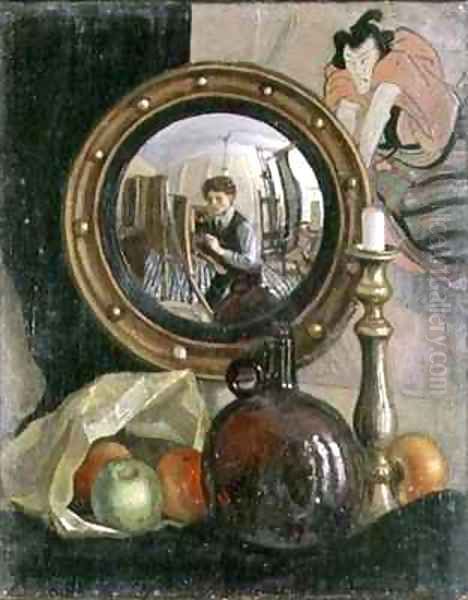 Still Life with Self Portrait Oil Painting by Mark Gertler