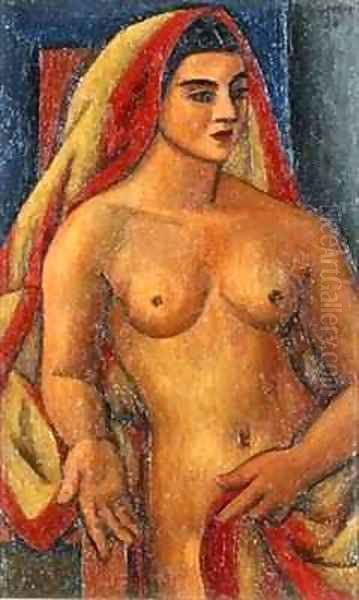 The Sari Oil Painting by Mark Gertler