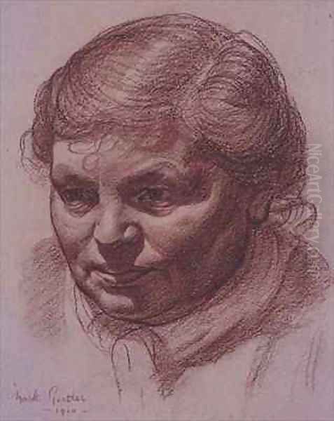 Head of the artists mother Oil Painting by Mark Gertler