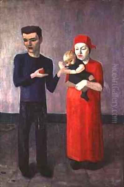 Family Group Oil Painting by Mark Gertler