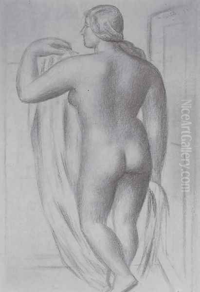 Standing female nude Oil Painting by Mark Gertler