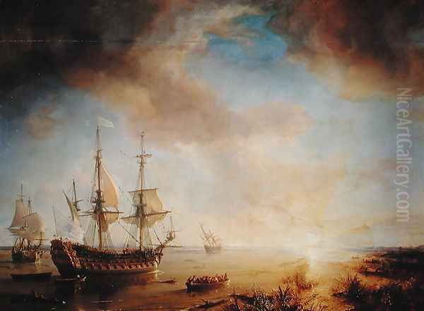 Expedition of Robert Cavelier de La Salle 1643-87 in Louisiana in 1684 Oil Painting by Theodore Gudin