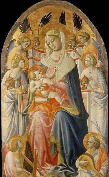 Virgin and Child with Angels c. 1425 Oil Painting by Dal Ponte Giovanni