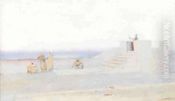 Guarding the fortress by the sea Oil Painting by Louis Auguste Girardot