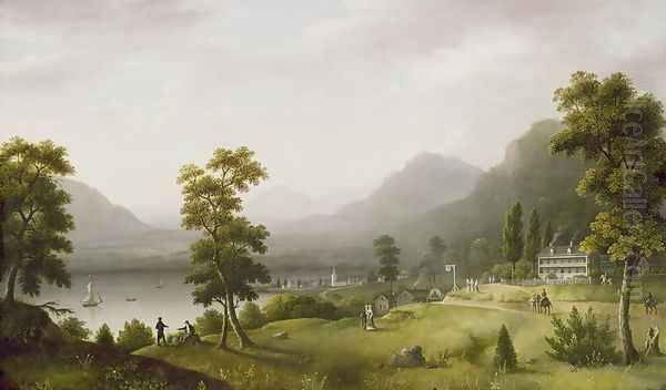 Carters Tavern at the Head of Lake George Oil Painting by Francis Guy