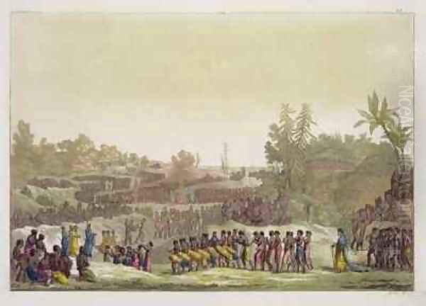 Grand Procession for the Serpent Festival Ouidah Dahomey Oil Painting by Gallo Gallina