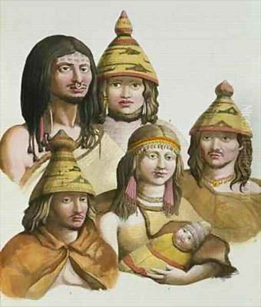 Studies of native Americans Oil Painting by Gallo Gallina