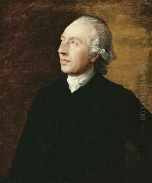 Portrait of the Rev. Humphry Gainsborough (1718-76), half-length, in a black coat Oil Painting by Thomas Gainsborough