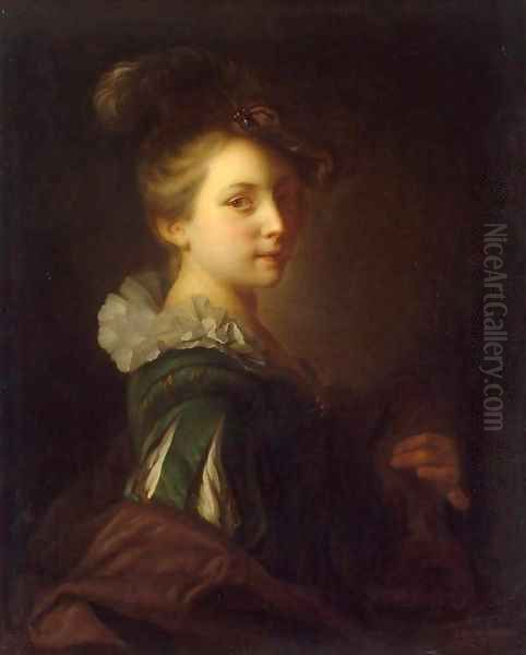 Young Woman in Theatrical Costume Oil Painting by Jean-Alexis Grimou