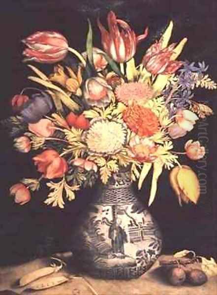 Ming Vase of Flowers Oil Painting by Giovanna Garzoni