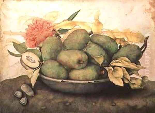 A Bowl of Pears Oil Painting by Giovanna Garzoni