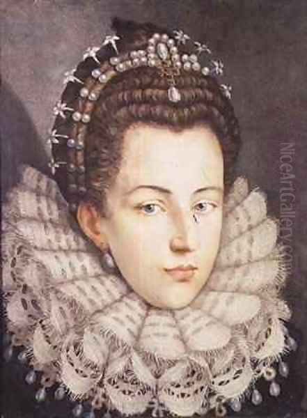 Catherine of Austria Duchess of Savoy Wife of Carlo Emanuele I Oil Painting by Giovanna Garzoni