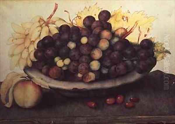 Grapes with a Peach Oil Painting by Giovanna Garzoni